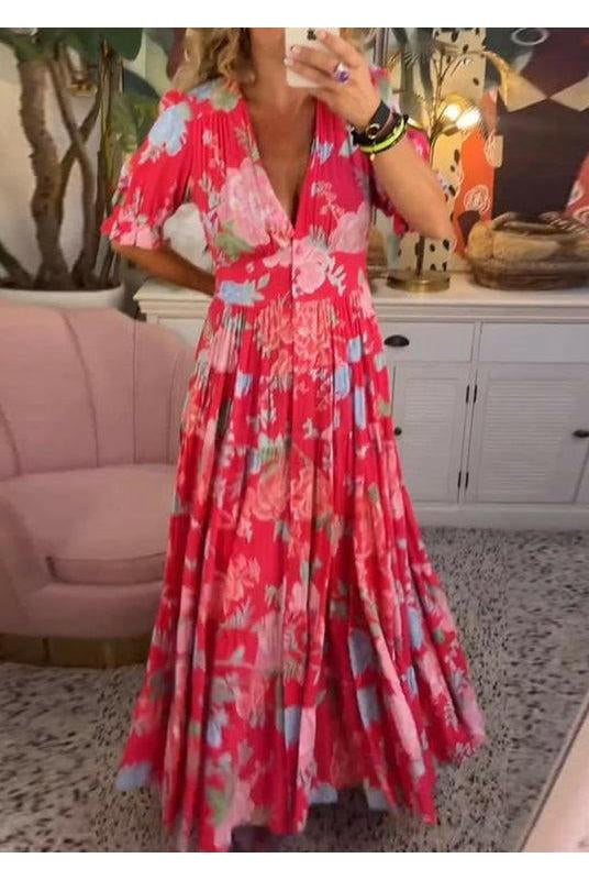 FLORIANA™ - Vibrant Floral Dress