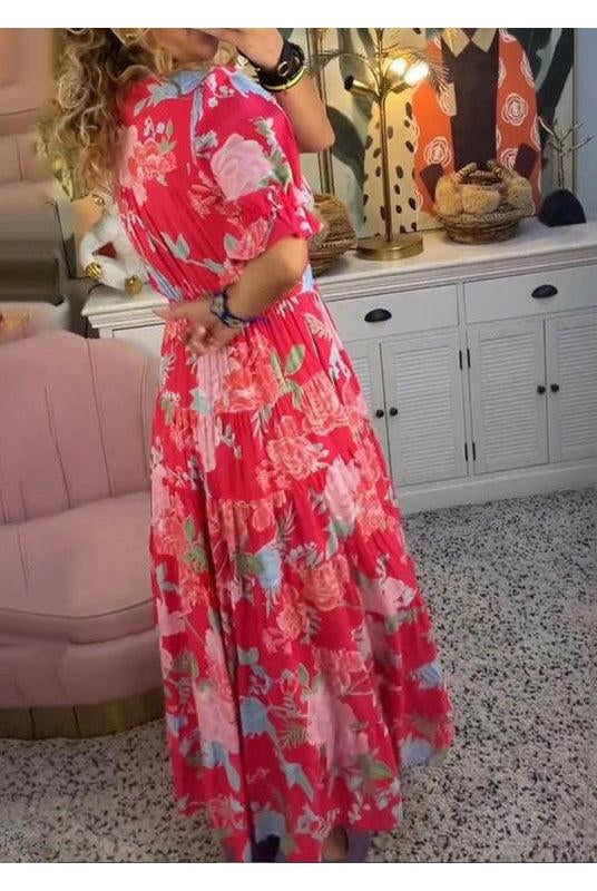 FLORIANA™ - Vibrant Floral Dress