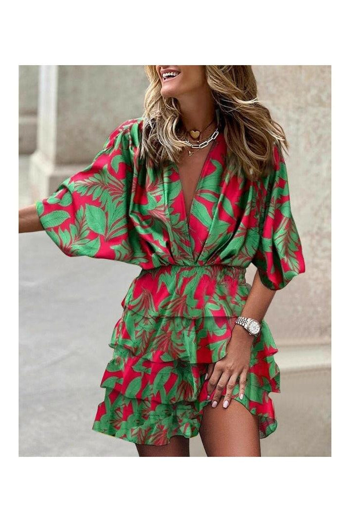 Colorful Francesca™ stylish print dress by Lumina Vancouver, featuring vibrant patterns and a flattering fit.