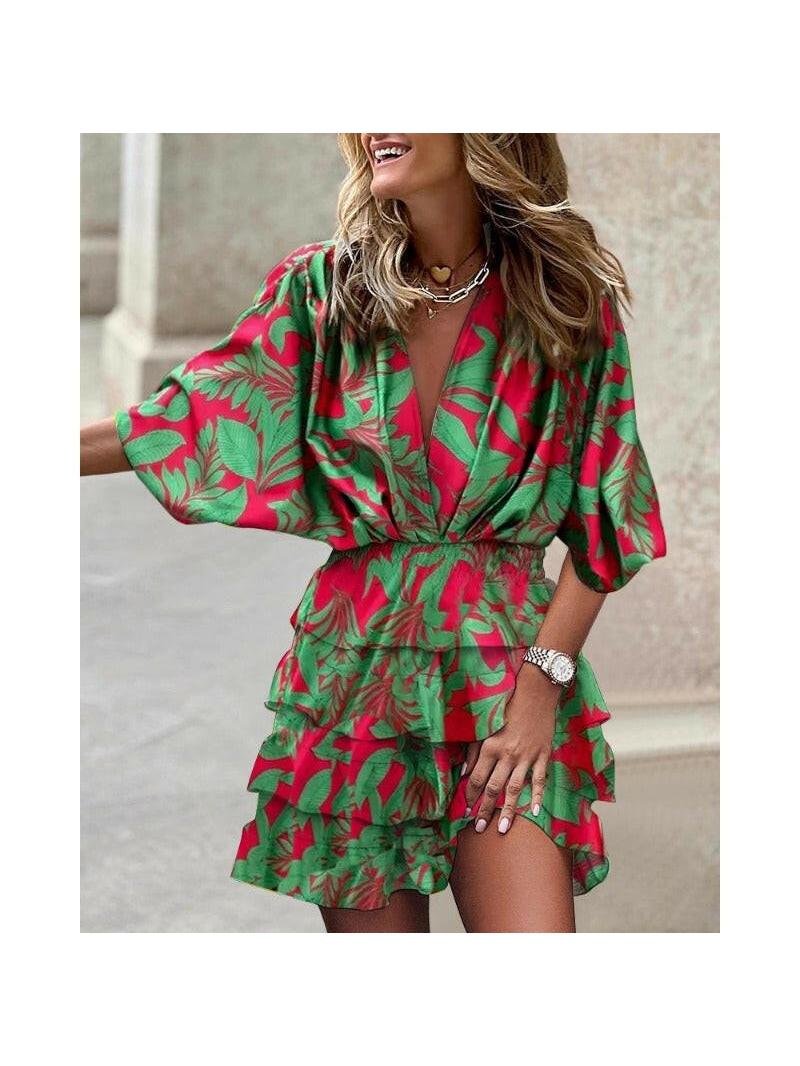 Colorful Francesca™ stylish print dress by Lumina Vancouver, featuring vibrant patterns and a flattering fit.