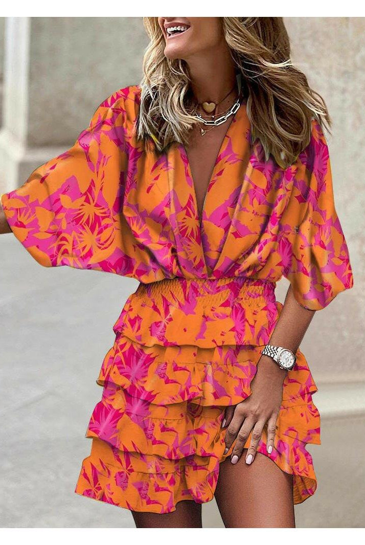 Colorful Francesca™ stylish print dress by Lumina Vancouver, casual and vibrant for everyday wear.