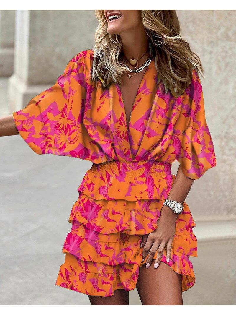 Colorful Francesca™ stylish print dress by Lumina Vancouver, casual and vibrant for everyday wear.