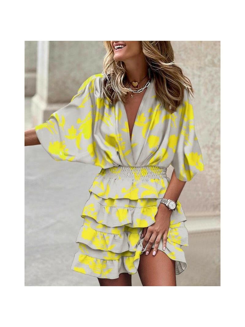 Colorful Francesca™ stylish print dress by Lumina Vancouver, featuring vibrant patterns and a flattering fit.
