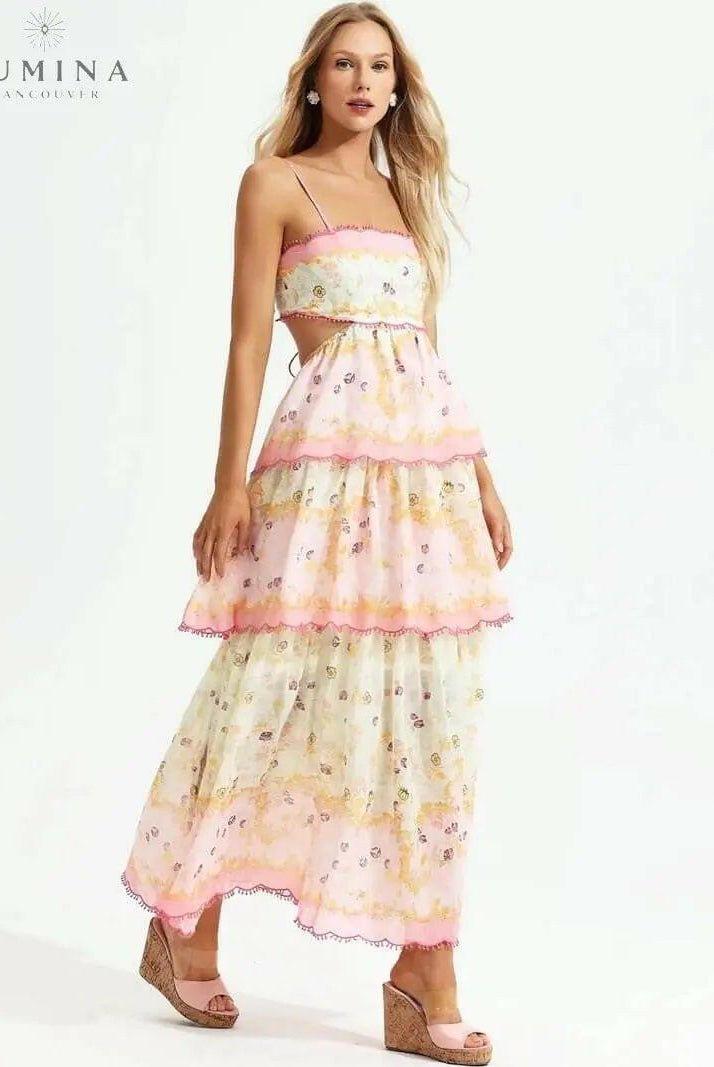 Lumina Wear Ghita Maxi Summer Dress for women, flowy fabric, ideal for warm weather and casual or semi-formal occasions.