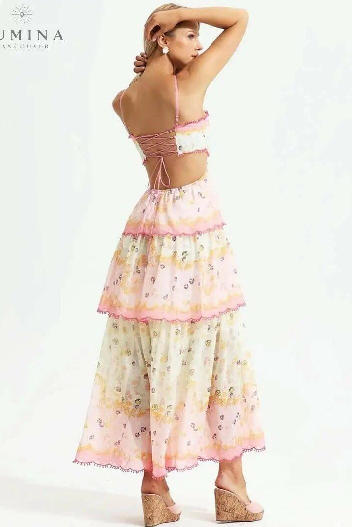 Lumina Wear Ghita Maxi Summer Dress for women, flowing fabric and elegant design perfect for warm-weather occasions.