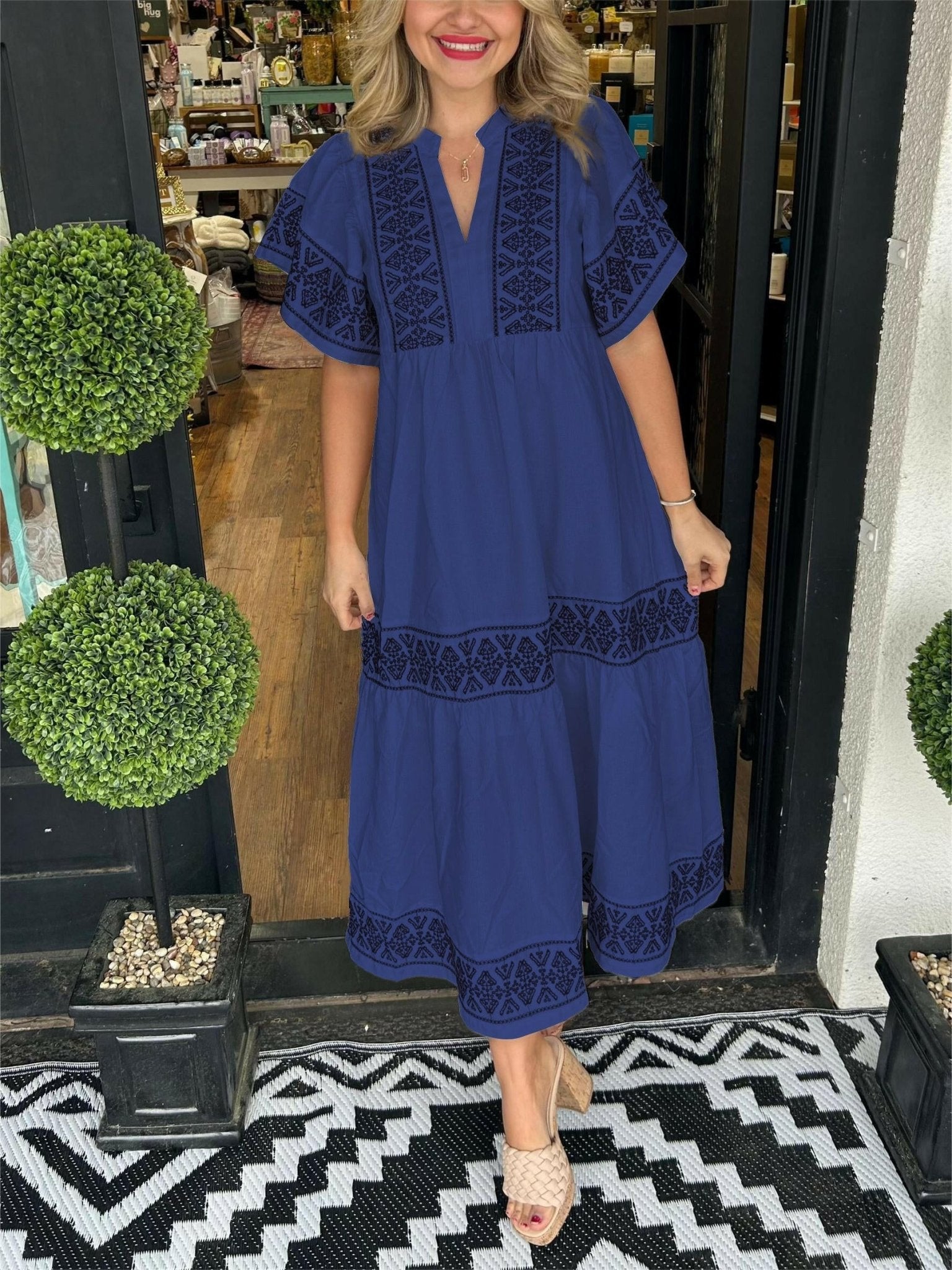 Black Hanna™ elegant boho dress by Lumina Wear, flowing fabric, stylish design, perfect for casual or dressy occasions.