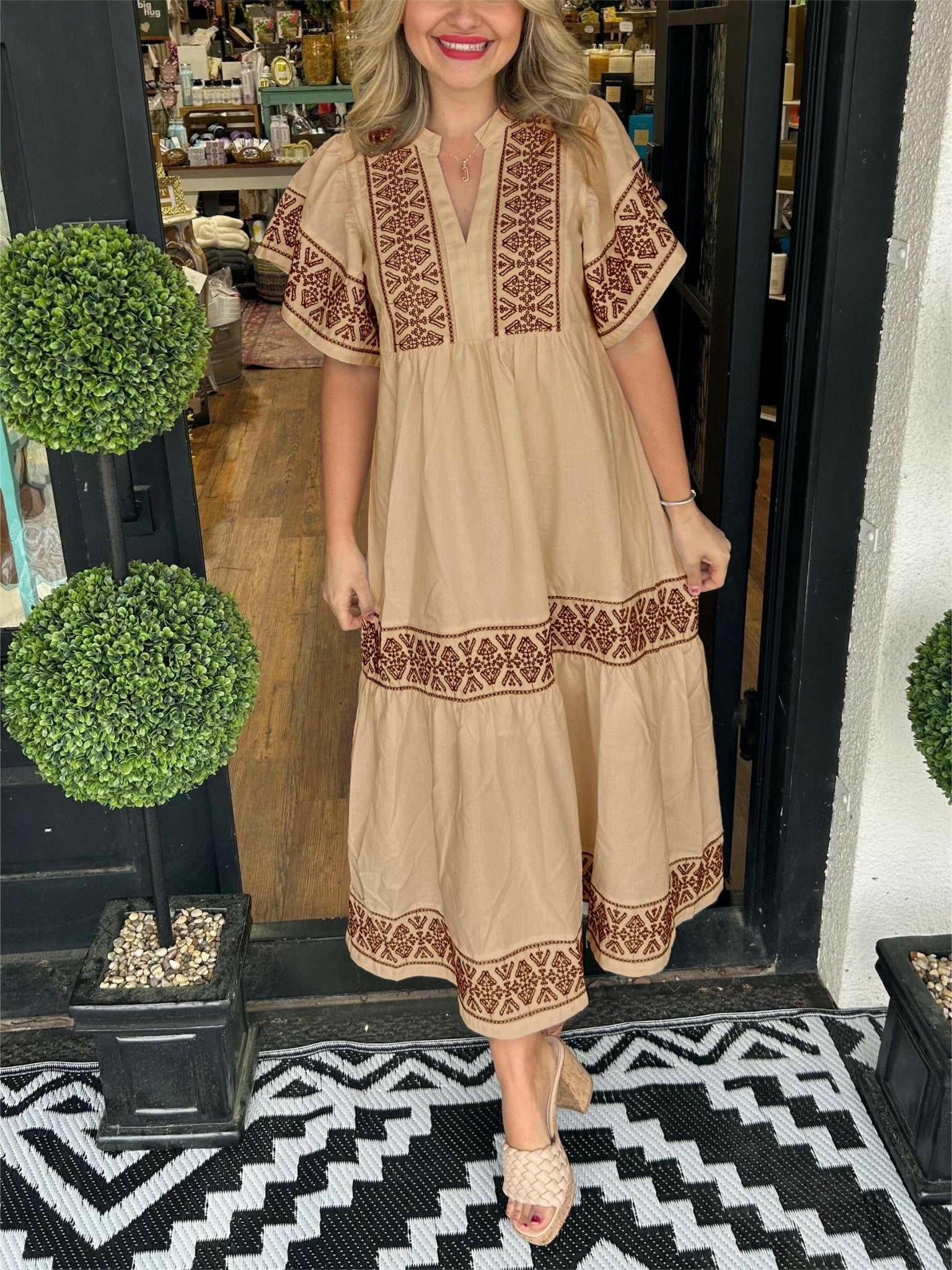 Black Hanna™ elegant boho dress from Lumina Wear, featuring flowing fabric and stylish design, perfect for casual or dressy occasions.