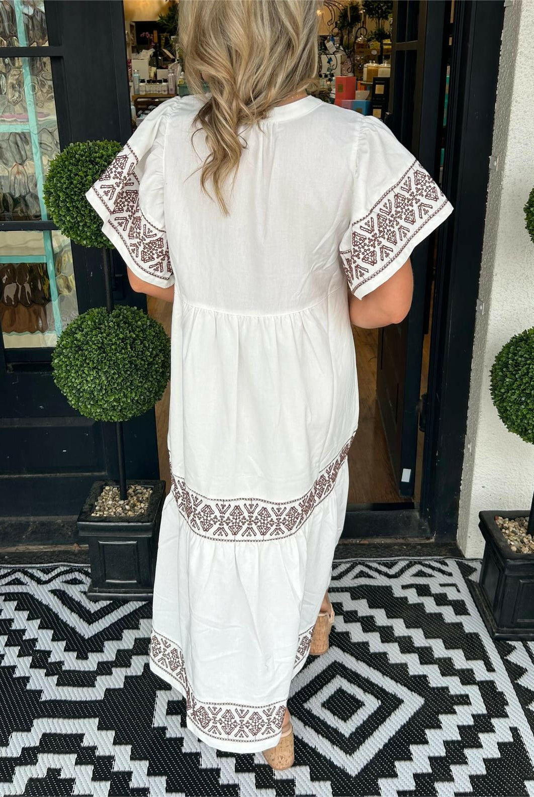 Black Hanna™ elegant boho dress by Lumina Wear, featuring flowing fabric and bohemian style, perfect for casual or dressy occasions.