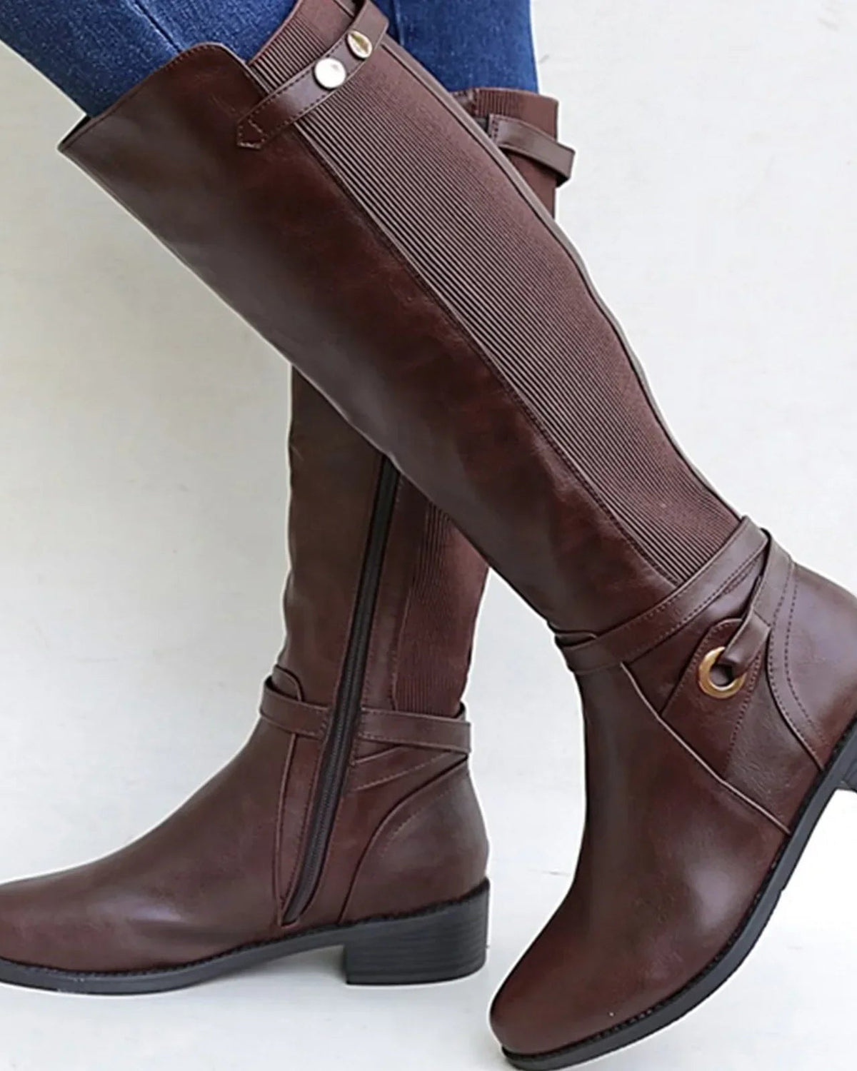 Brown Lumina Wear Hannah orthopedic leather boots with sleek modern design, featuring smooth leather and stylish ankle height.
