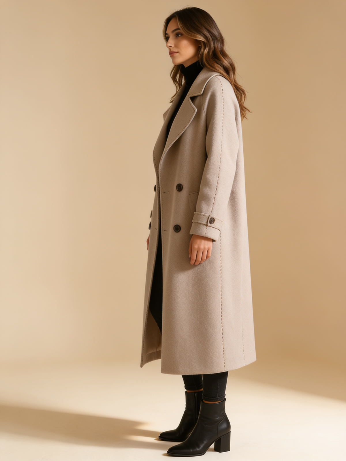 Lumina Wear Cecilia double-breasted overcoat with elegant notched lapel