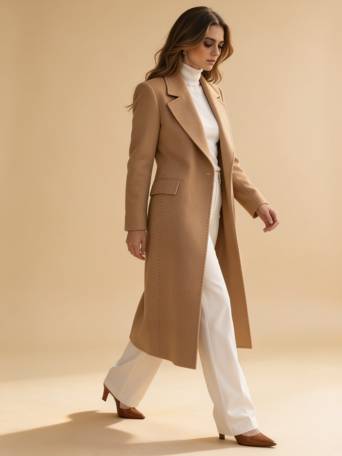 Lumina Wear Aurora Luxe classic belted structured overcoat in Lumina style