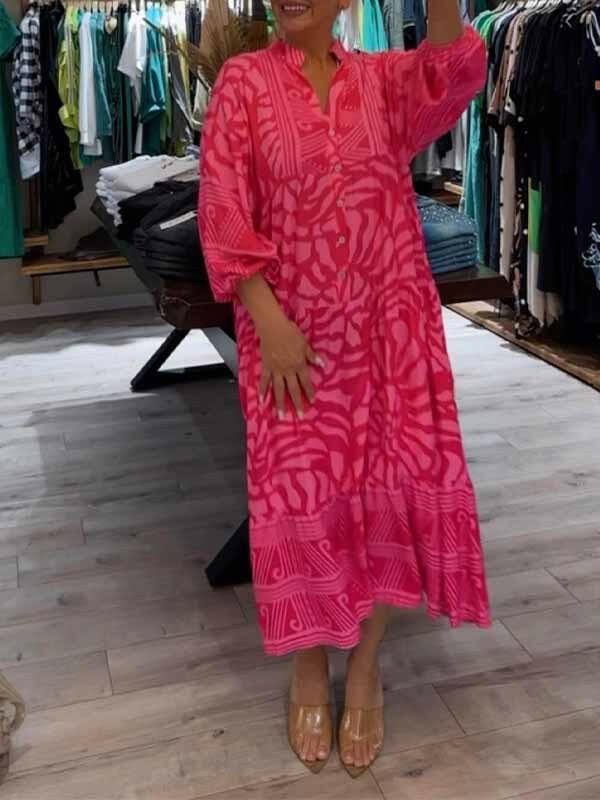 Blue Irene™ vibrant printed dress by Lumina Vancouver showcasing a stylish design, perfect for casual or dressy occasions.
