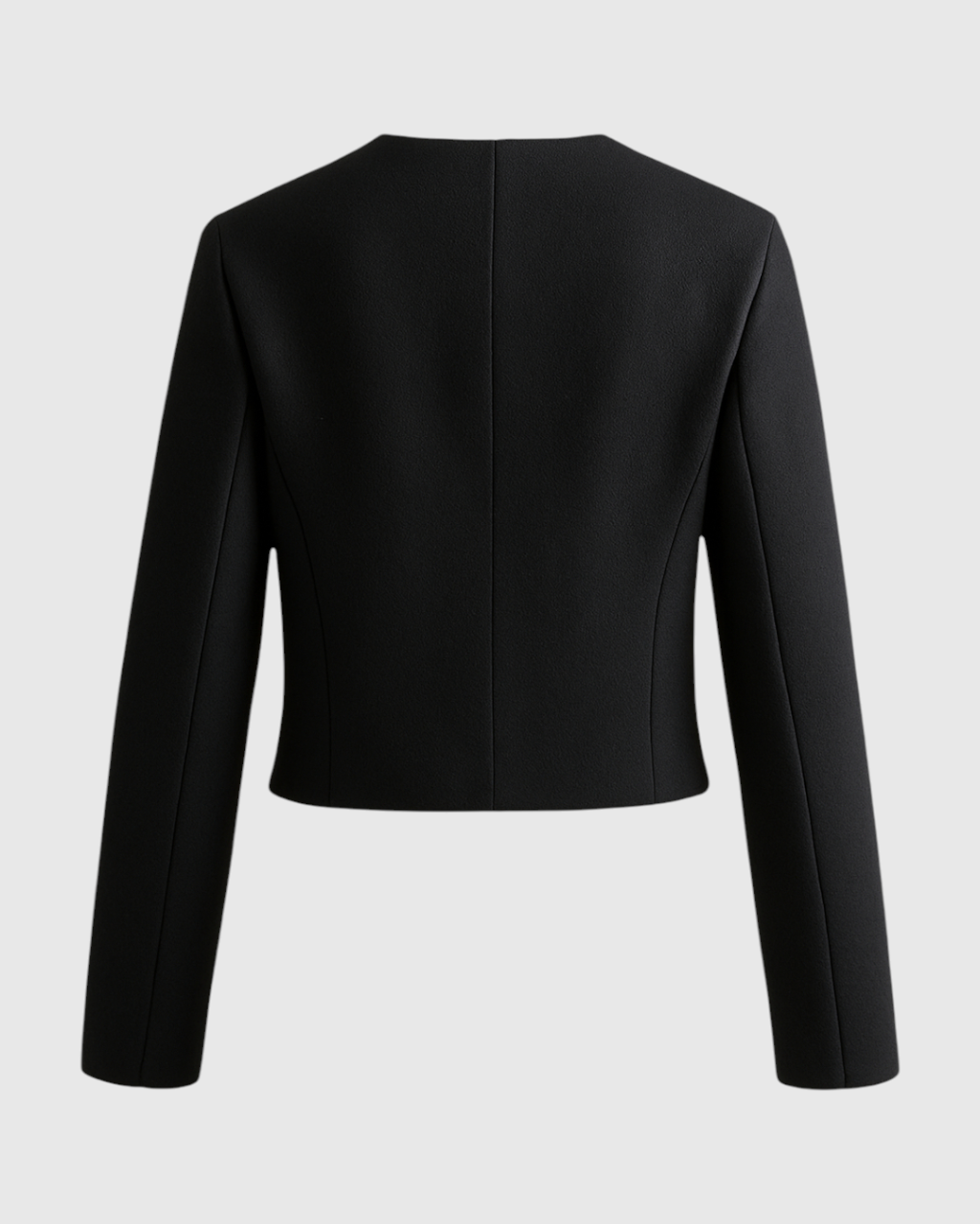 Black Isabella short jacket by Lumina Wear, stylish and versatile women’s jacket with a chic fit and modern design.