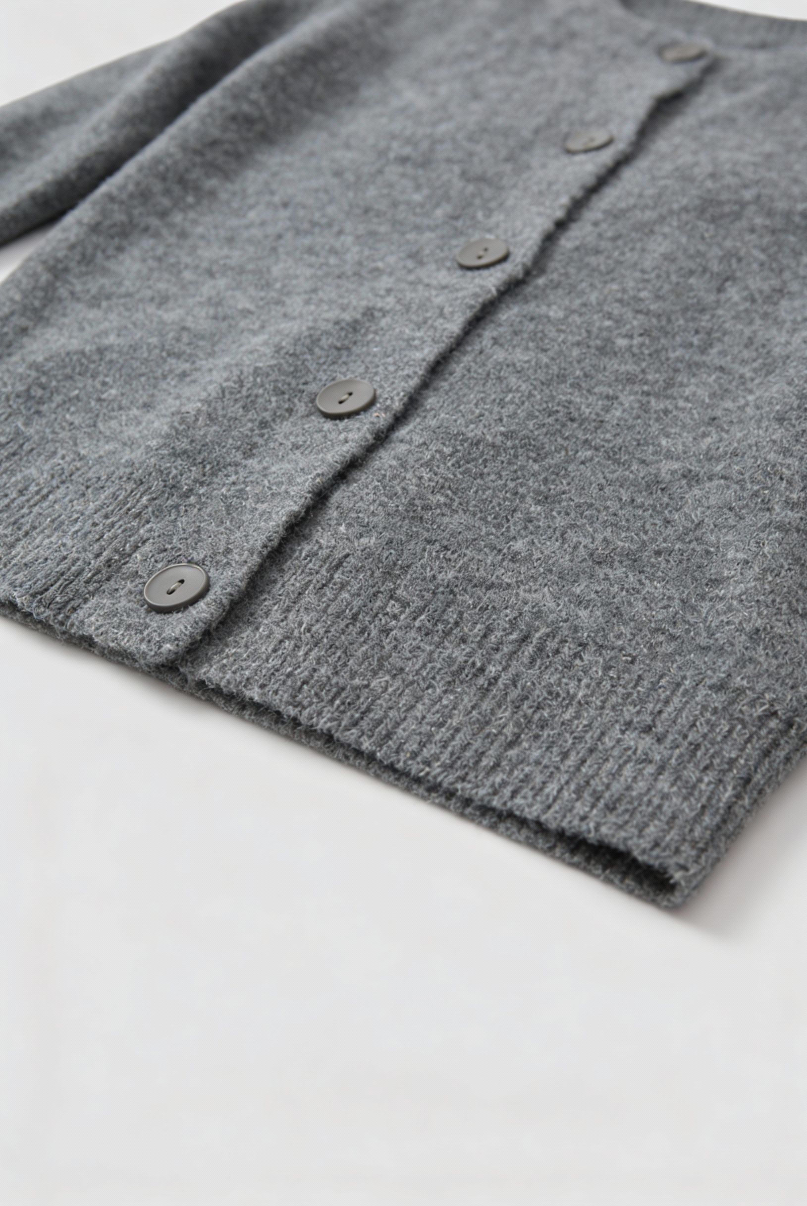 Isabella Lumina cozy gray long cardigan sweater with relaxed fit, featuring soft knit fabric and open front design.