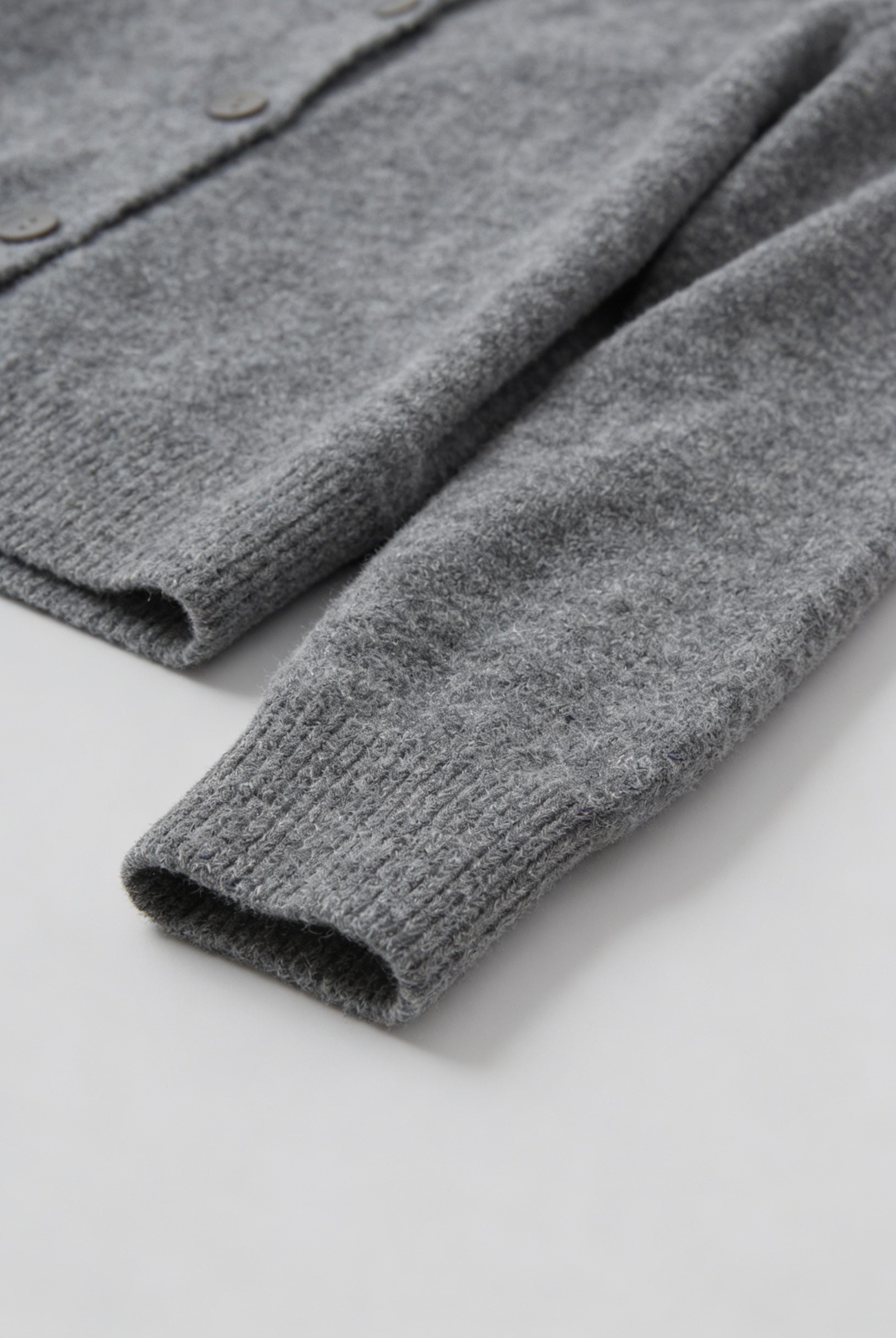 Gray long cardigan sweater by Lumina Wear, relaxed fit, cozy knit, casual style, perfect for layered fall or winter outfits.