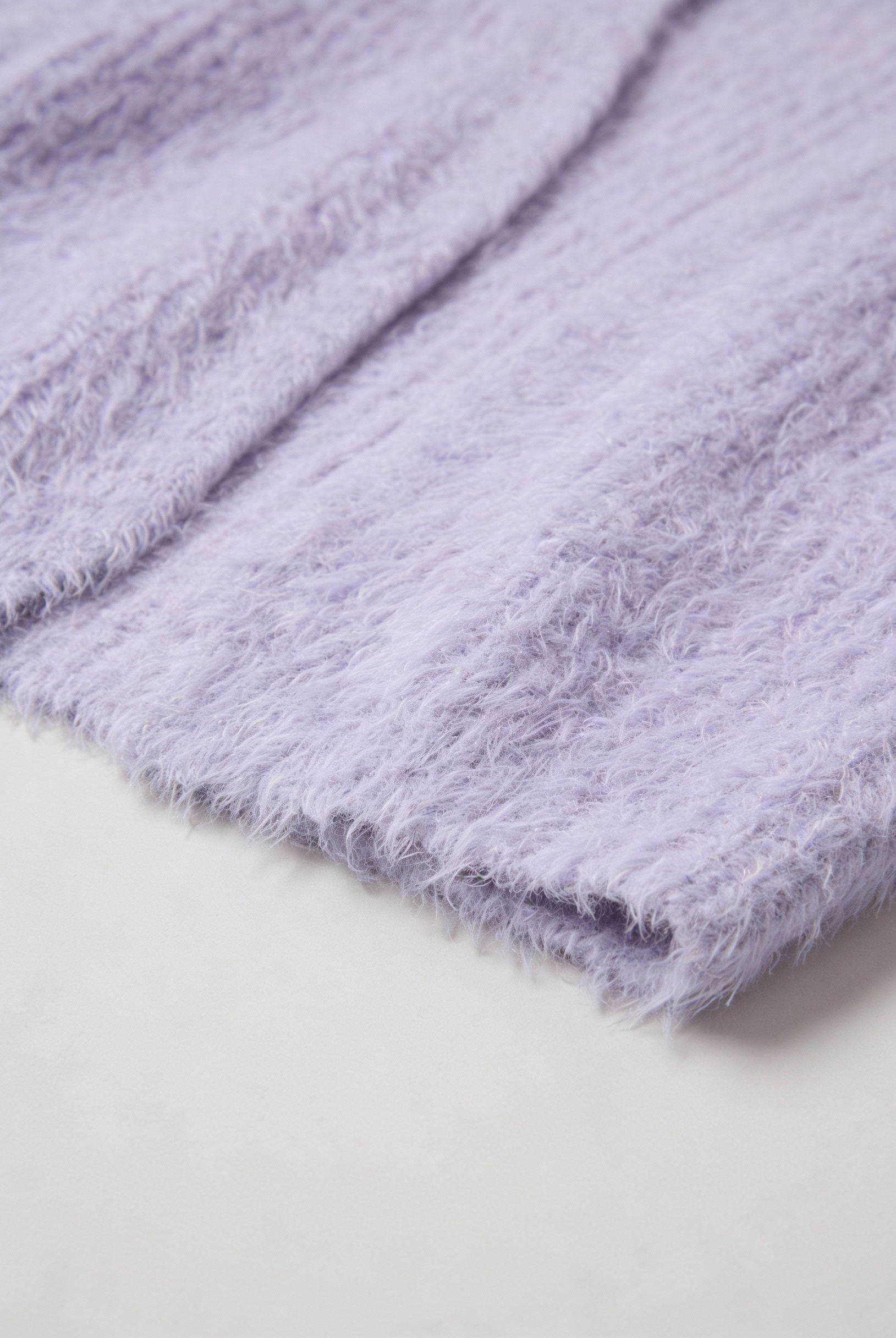 Isabella purple knit cardigan by Lumina Wear featuring ribbed details, cozy sweater perfect for casual layering.