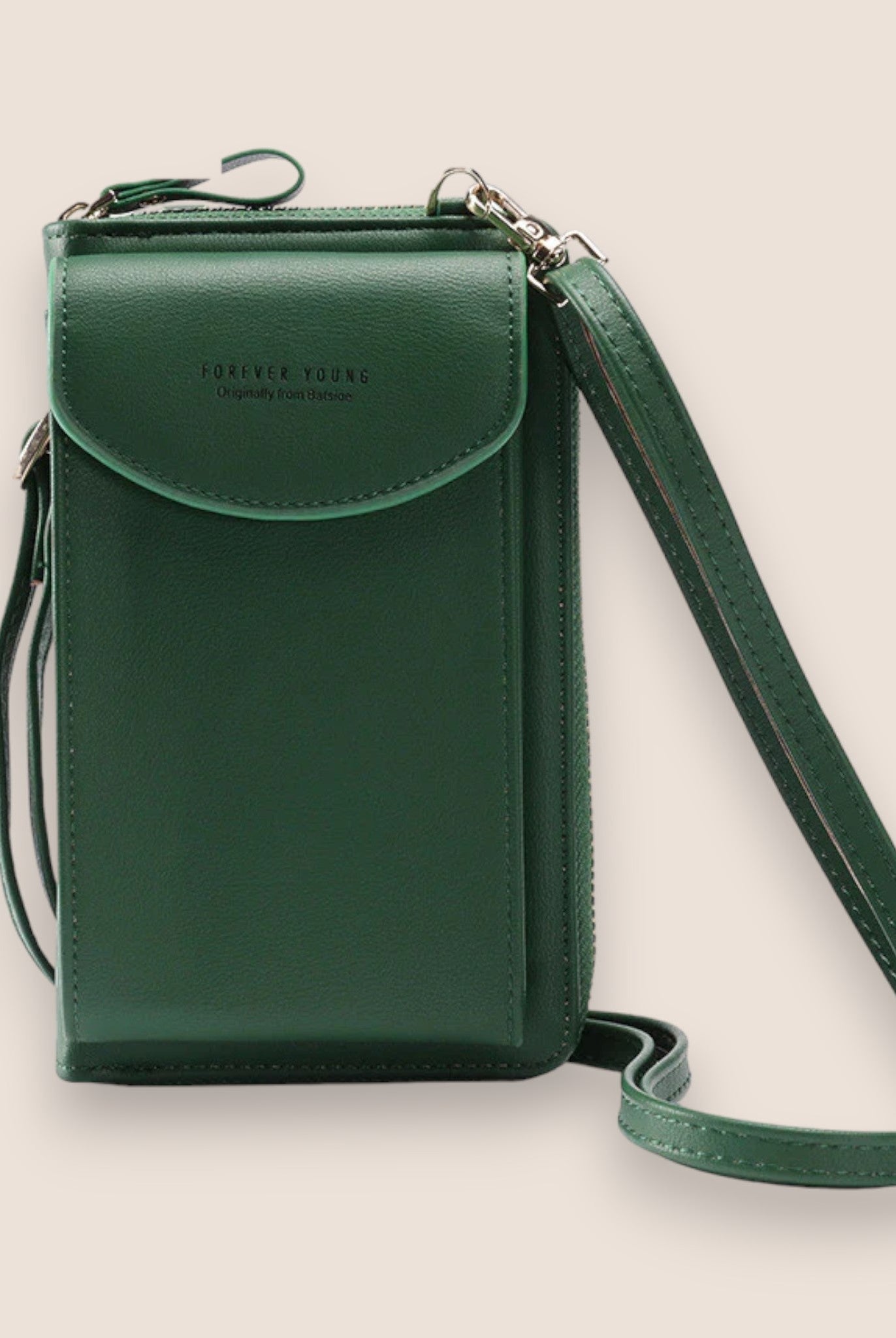 Elegant black leather clutch bag with versatile strap from Lumina Wear, featuring a sleek design and compact hand-held style.