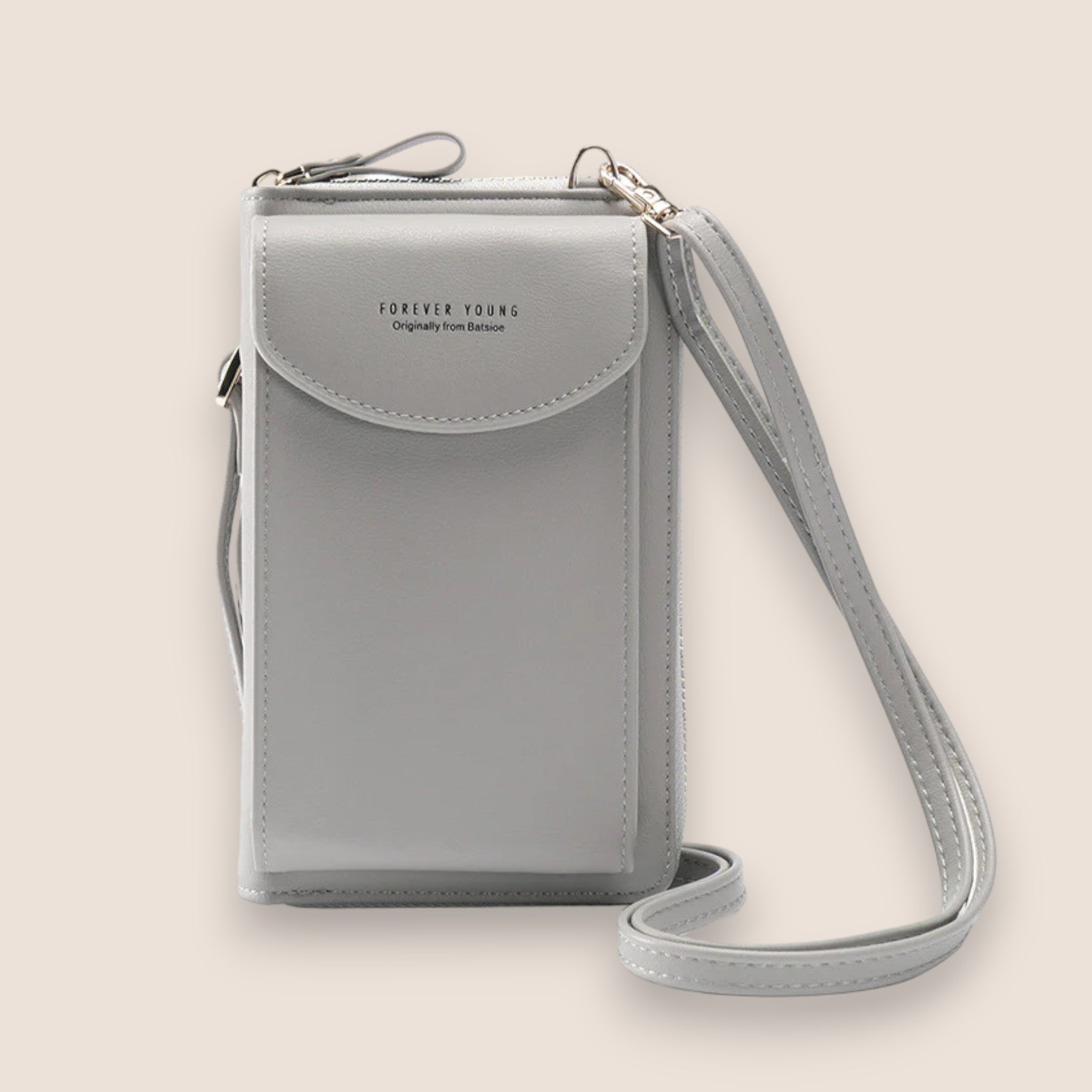 Elegant black leather clutch bag with versatile strap from Lumina Wear, featuring a sleek design and compact handheld style.