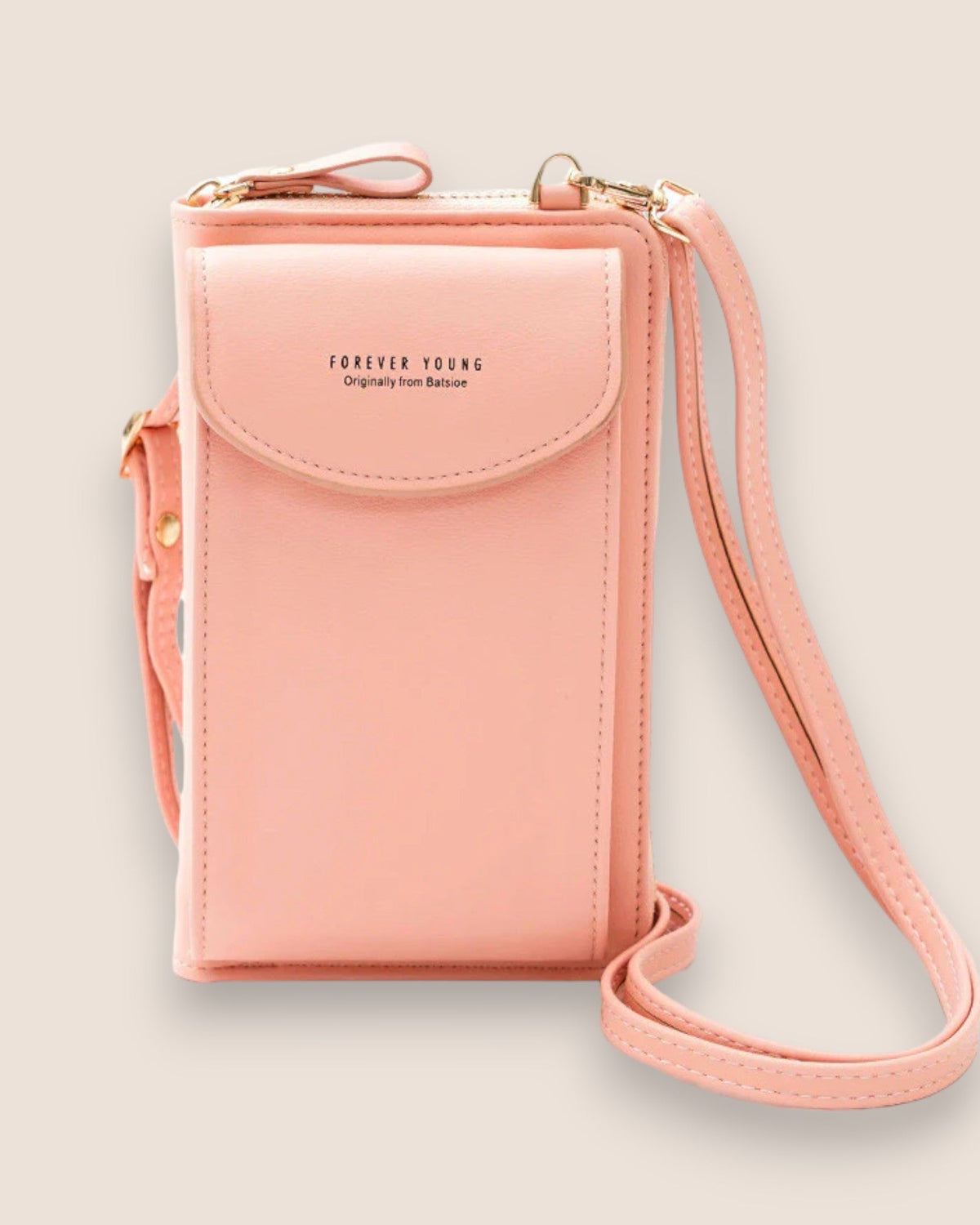 Elegant black leather clutch bag with versatile strap from Lumina Wear, featuring a sleek design and compact size.