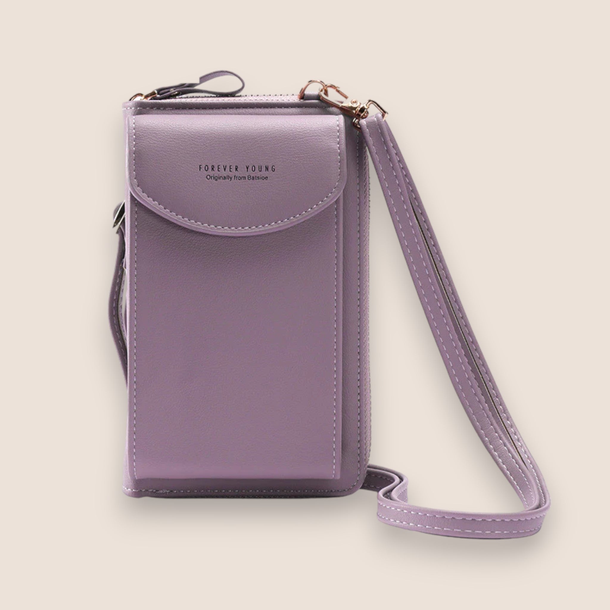 Elegant black leather clutch bag with versatile strap from Lumina Wear, featuring a sleek design and compact size for stylish occasions.