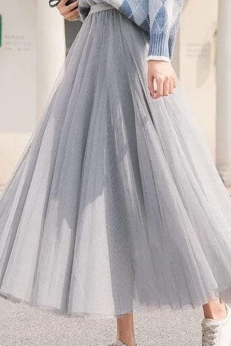 Elegant black tulle skirt by Lumina Wear featuring a flattering fit, perfect for women's fashion and special occasions.