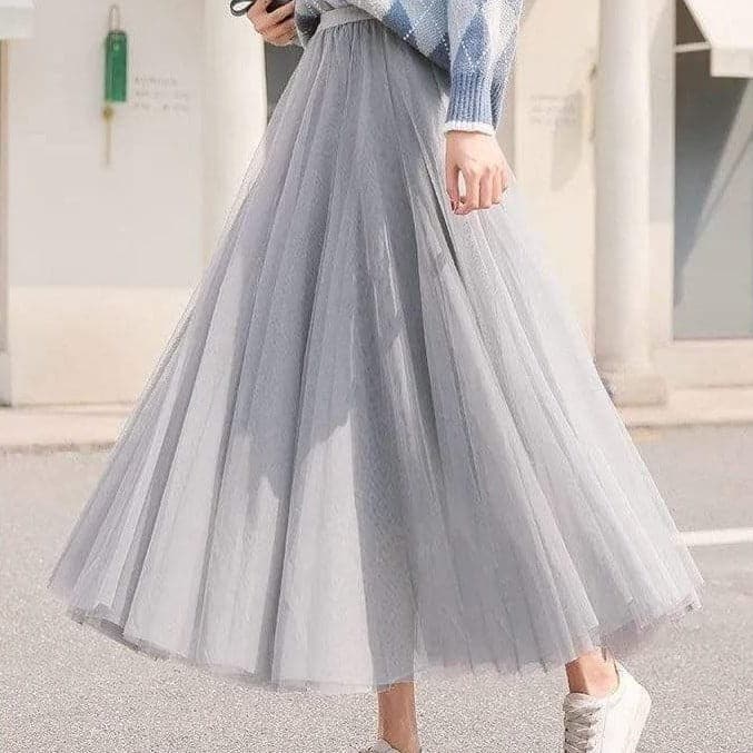 Elegant black tulle skirt by Lumina Wear featuring a flattering fit, perfect for women's fashion and special occasions.