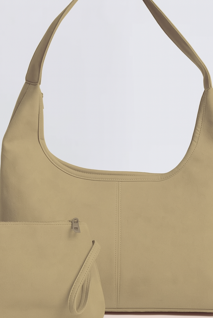 Elegant black vegan suede tote bag from Lumina Wear featuring a spacious design and sturdy handles, perfect for daily use.