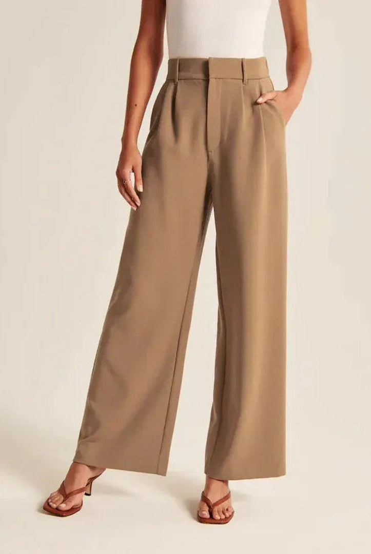 Blue Isabella Lumina Wear high-waisted wide-leg trousers for women, stylish and elegant high-waisted women’s trousers.