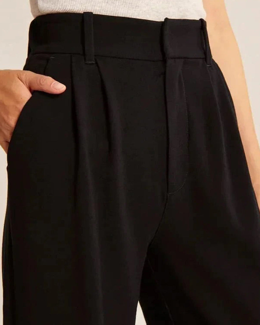 Blue Isabella high-waisted wide-leg trousers by Lumina Wear, women's elegant and stylish trousers with a relaxed fit.