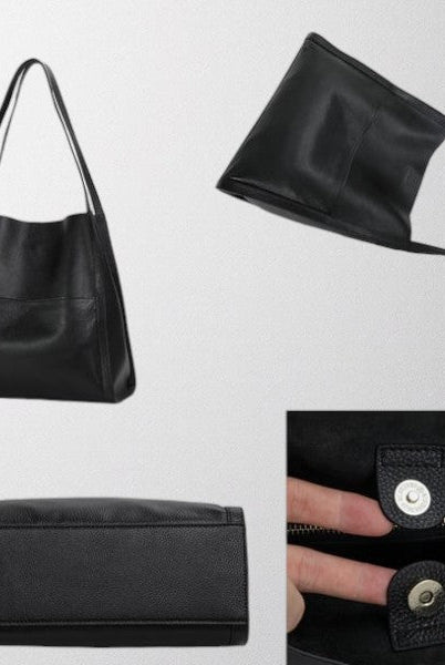 Brown Isabella structured leather shoulder bag by Lumina Wear, featuring a spacious design and elegant craftsmanship.