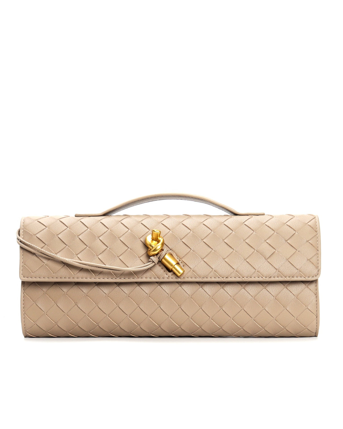 Lumina Wear Isabella elegant woven brown handbag with adjustable strap, showcasing stylish craftsmanship and versatile design.