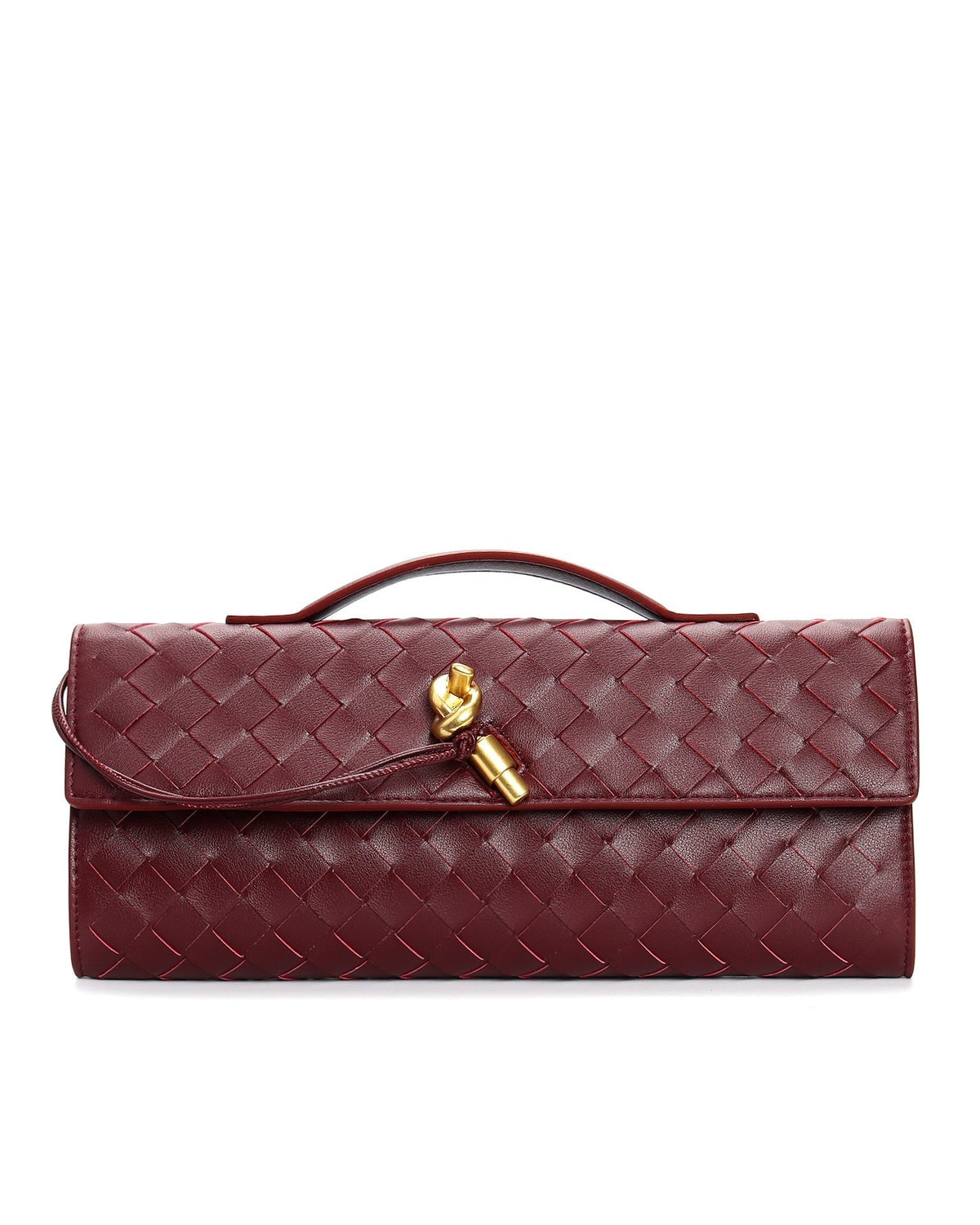 Elegant woven brown handbag with adjustable strap by Lumina Wear, featuring stylish craftsmanship and versatile design.