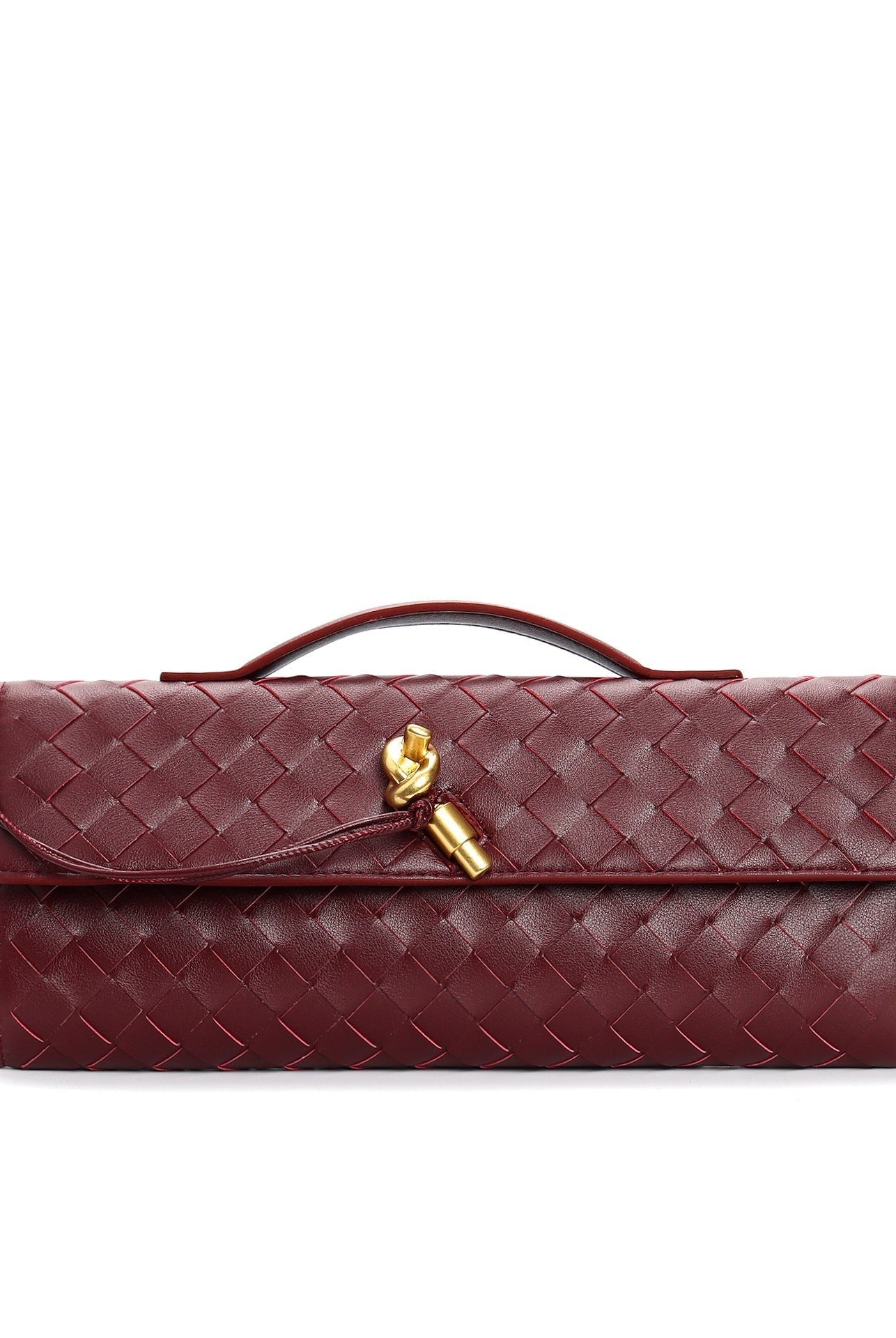 Elegant woven brown handbag with adjustable strap from Lumina Wear, featuring a stylish design and versatile carry options.