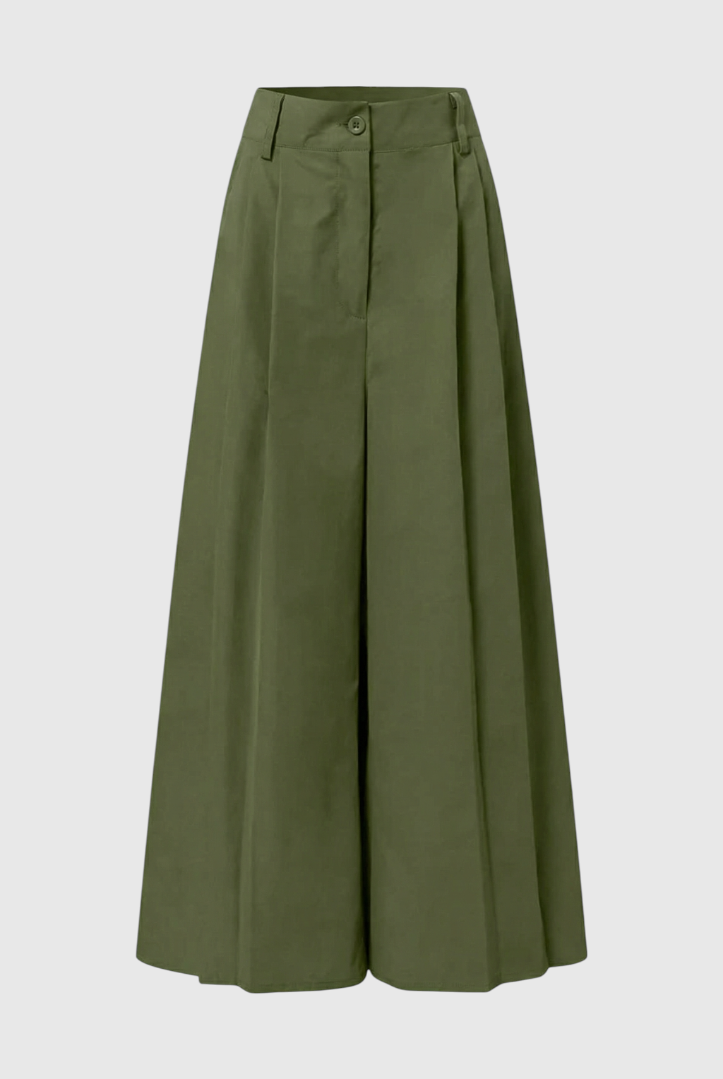Isabella green palazzo pants from Lumina Wear featuring flowy fabric and stretch for a comfortable, stylish fit.