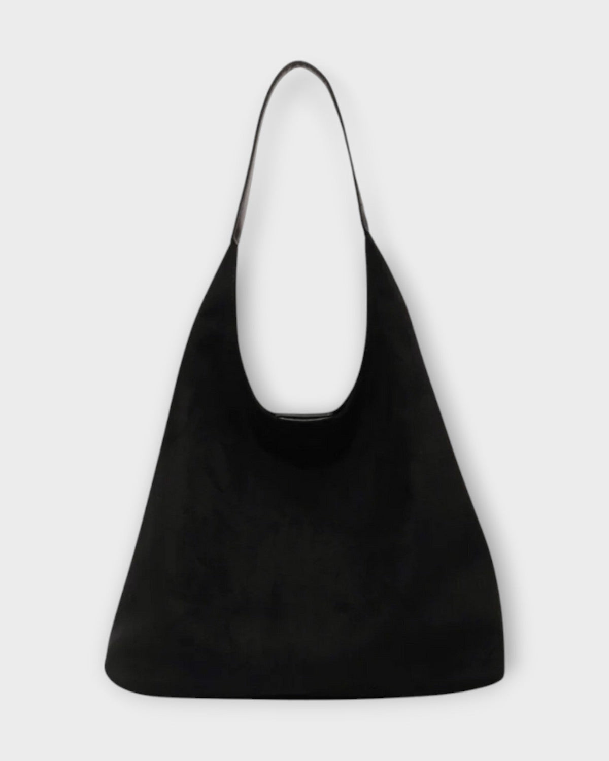 Brown Isabella Lumina minimalist slouch handbag with soft structure, featuring a sleek, relaxed design and spacious interior.