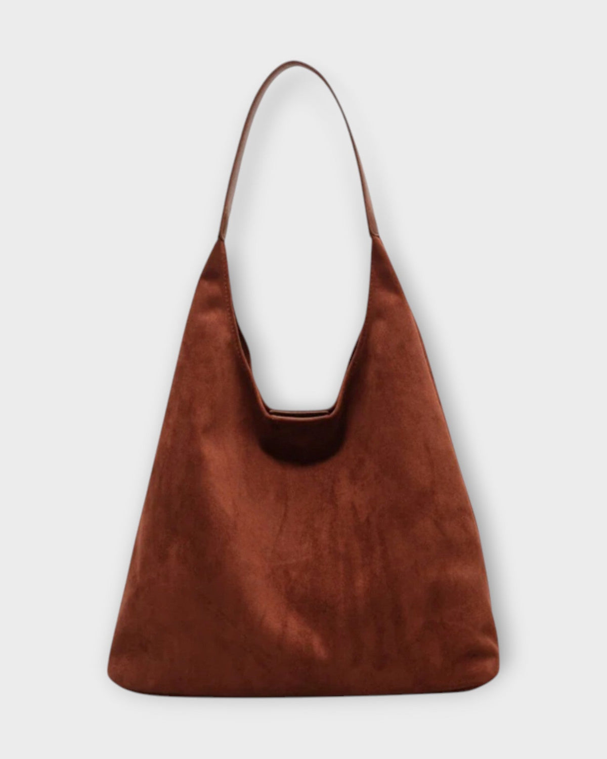 Brown Lumina Wear Isabella minimalist slouch handbag with soft structure and sleek design, perfect for casual or chic outfits.