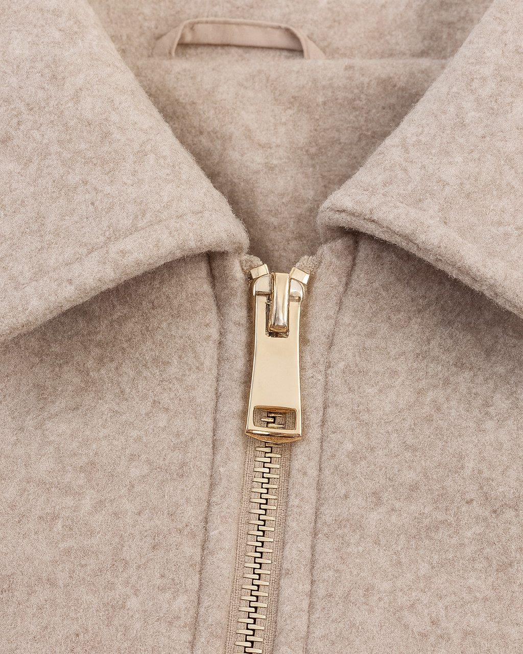 Beige Isabella Lumina Wear modern cropped zip-up jacket with pockets, stylish and casual for everyday wear.
