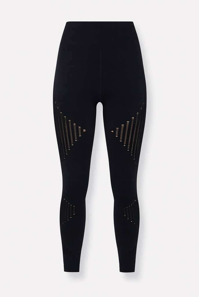 Black Isabella Sculpting Compression Leggings for women by Lumina Wear, designed for active lifestyles and workout comfort.