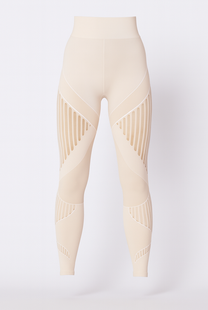Black Isabella Sculpting Compression Leggings for women by Lumina Wear, designed for active lifestyles, showing a close-up of the leggings.