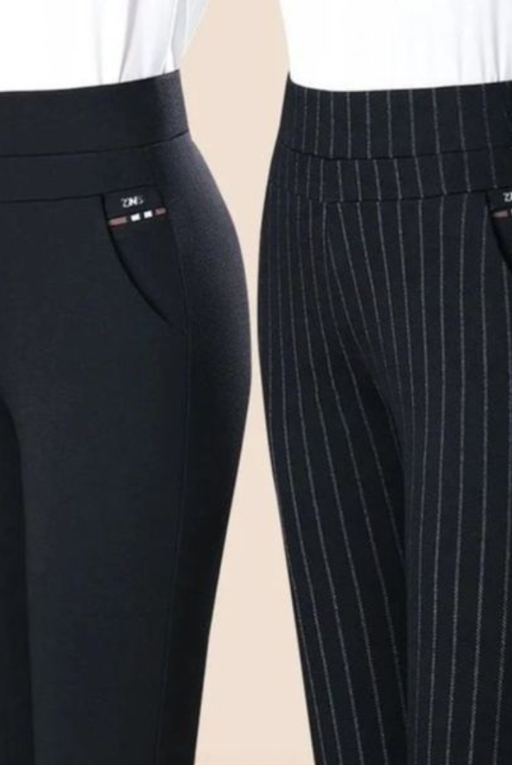 Black high waist leggings with faux pockets from Lumina Wear, shown on a model, highlighting sleek fit and stylish design.