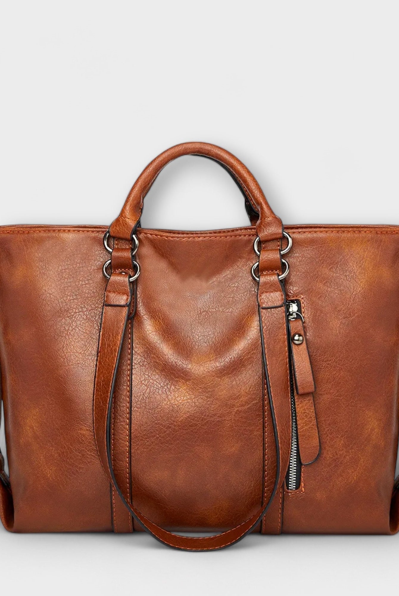 Lumina Wear Isabella soft tote bag in brown with spacious design, featuring sturdy handles and a versatile carryall style.
