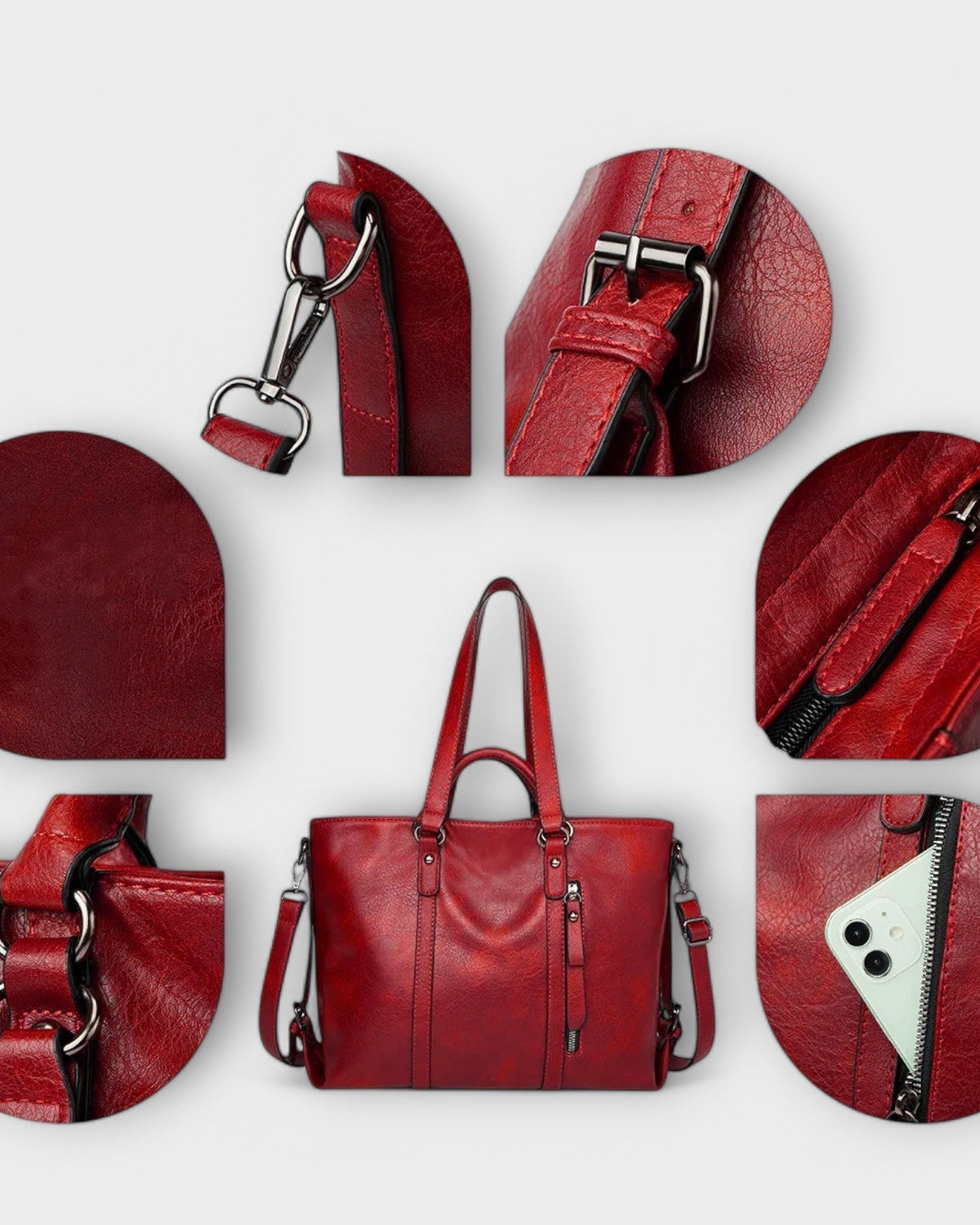 Lumina Wear Isabella soft tote bag in brown with spacious interior and versatile carryall design, measuring 40cm by 11cm by 30cm.