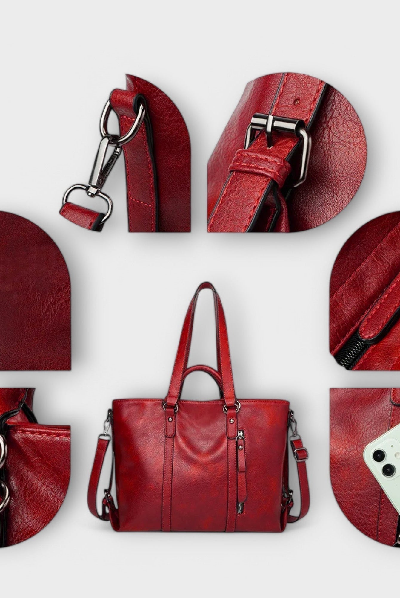 Lumina Wear Isabella soft tote bag in brown with spacious interior, versatile carryall design, 40cm x 11cm x 30cm.