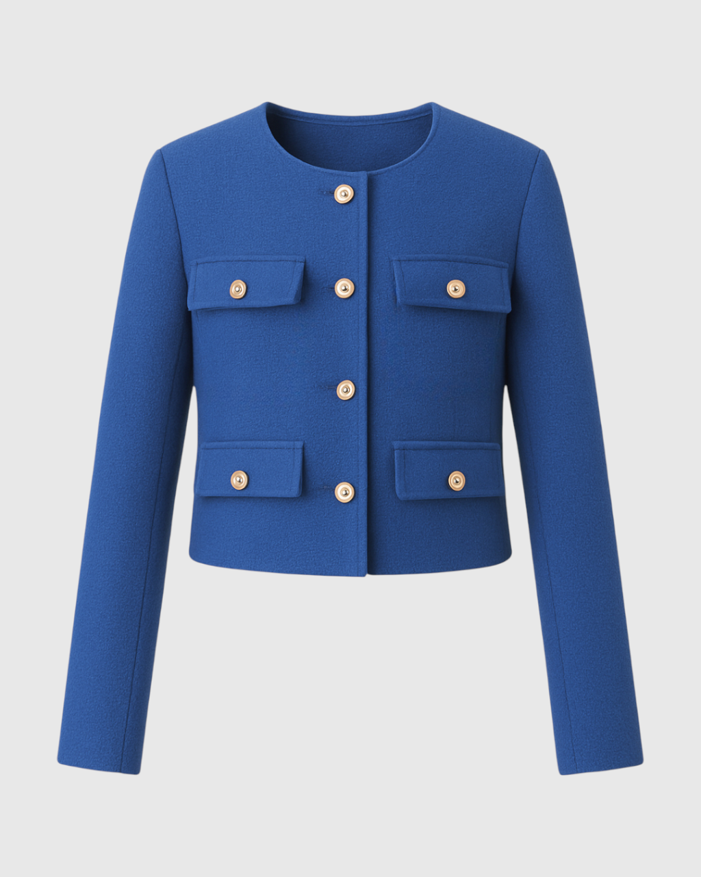 Lumina Wear Isabella blue winter jacket with versatile design, featuring a stylish look and warm fabric for cold weather.