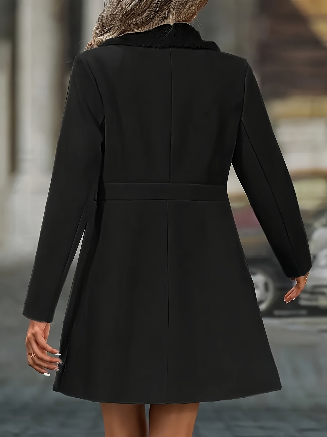 White Isabella tailored A-line coat with classic lapels by Lumina Wear, stylish women's coat perfect for fall and winter.