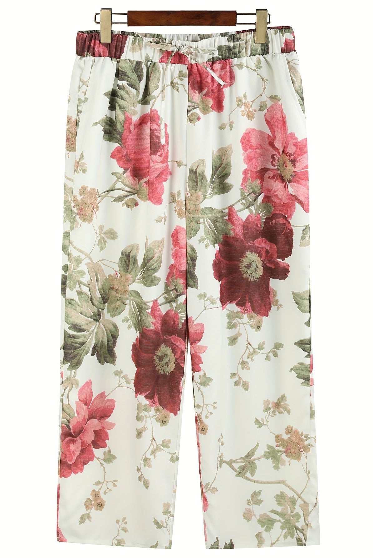 Isabella Lumina Wear vibrant cropped trousers in rose with a flattering fit, shown on a model with a stylish casual look.