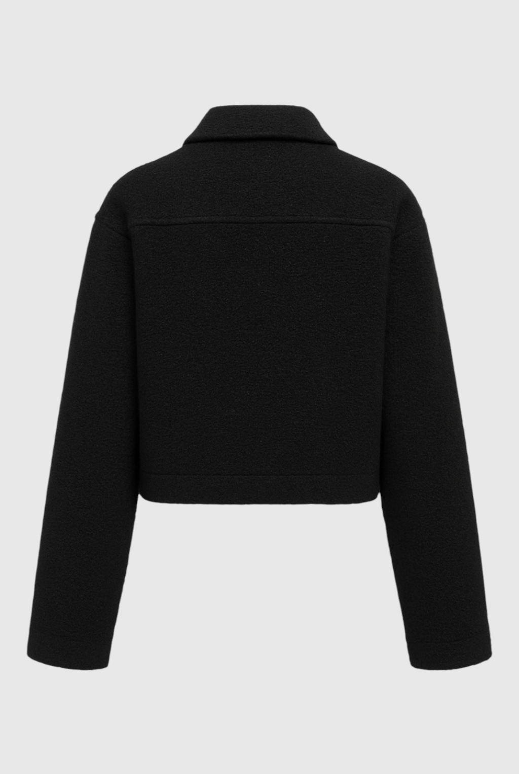Vintage black zip jacket with lapel collar from Lumina Wear, featuring a stylish design and tailored fit.