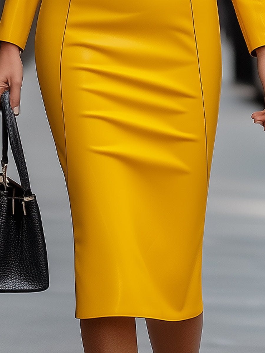 Isabelle | Faux Leather Bodycon Dress - Lumina - Lumina Vancouver