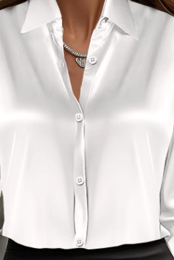 White Isabelle tailored blouse by Lumina Vancouver, featuring a classic fit and elegant design for a stylish look.