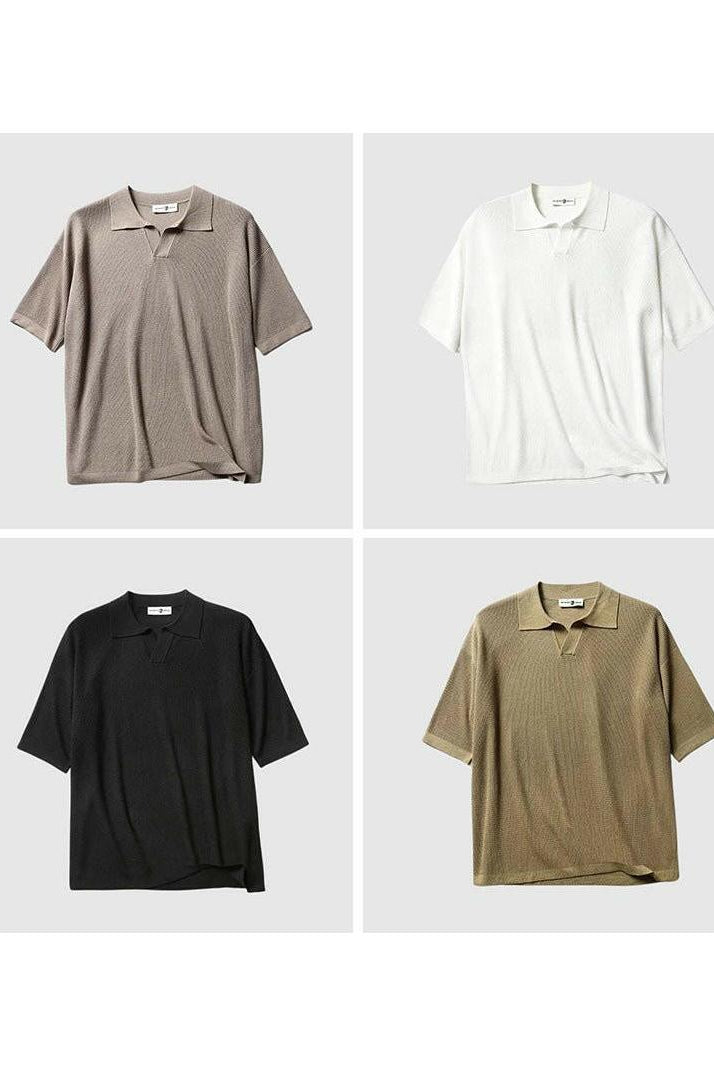 White Jack Washington oversized polo shirt by Lumina Vancouver, shown flat with collar and short sleeves.